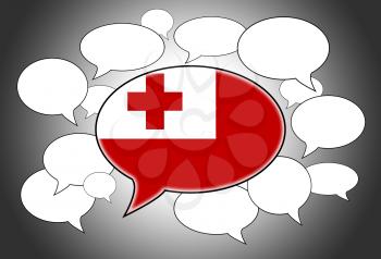 Communication concept - Speech cloud, the voice of Tonga
