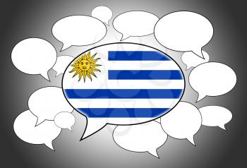 Communication concept - Speech cloud, the voice of Uruguay