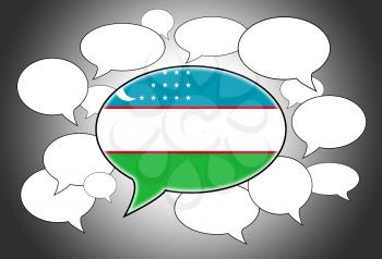 Communication concept - Speech cloud, the voice of Uzbekistan