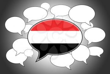 Communication concept - Speech cloud, the voice of Yemen