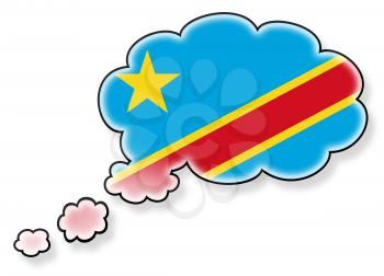 Flag in the cloud, isolated on white background, flag of Congo