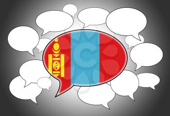 Communication concept - Speech cloud, the voice of Mongolia