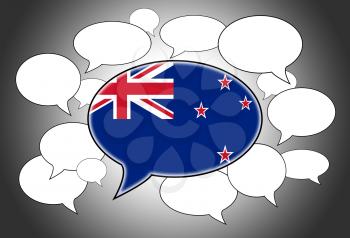 Communication concept - Speech cloud, the voice of New Zealand