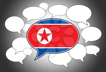 Communication concept - Speech cloud, the voice of North Korea