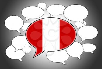 Communication concept - Speech cloud, the voice of Peru