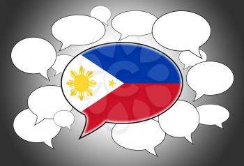 Communication concept - Speech cloud, the voice of the Philippines
