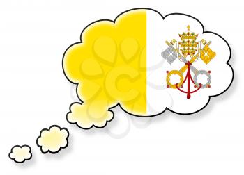 Flag in the cloud, isolated on white background, flag of the Vatican City