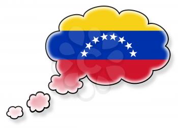 Flag in the cloud, isolated on white background, flag of Venezuela