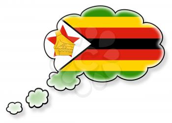 Flag in the cloud, isolated on white background, flag of Zimbabwe