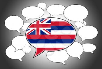 Communication concept - Speech cloud, the voice of Hawaii