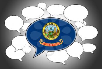 Communication concept - Speech cloud, the voice of Idaho