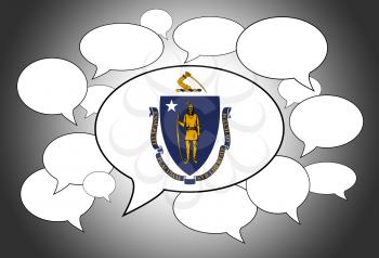 Communication concept - Speech cloud, the voice of Massachusetts