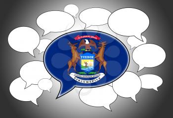 Communication concept - Speech cloud, the voice of Michigan