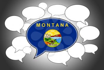 Communication concept - Speech cloud, the voice of Montana