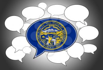 Communication concept - Speech cloud, the voice of Nebraska
