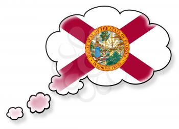Flag in the cloud, isolated on white background, flag of Florida