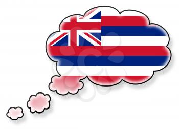 Flag in the cloud, isolated on white background, flag of Hawaii