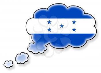 Flag in the cloud, isolated on white background, flag of Honduras