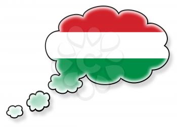 Flag in the cloud, isolated on white background, flag of Hungary
