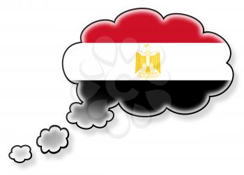 Flag in the cloud, isolated on white background, flag of Egypt