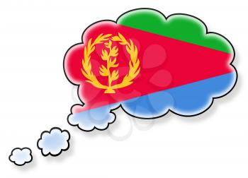 Flag in the cloud, isolated on white background, flag of Eritrea