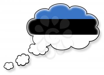 Flag in the cloud, isolated on white background, flag of Estonia