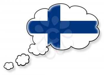 Flag in the cloud, isolated on white background, flag of Finland