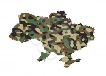 Ukraine - Map, filled with an army camo pattern