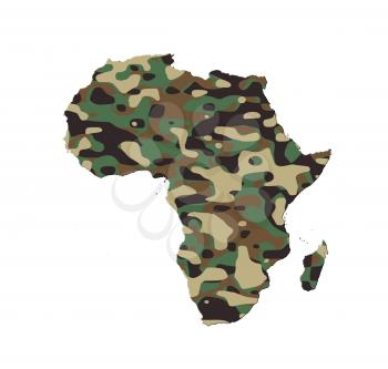 Africa - Map, filled with an army camo pattern