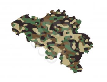 Belgium - Map, filled with an army camo pattern