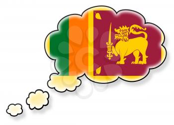 Flag in the cloud, isolated on white background, flag of Sri Lanka