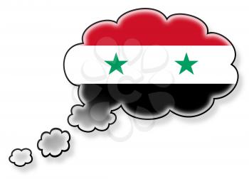 Flag in the cloud, isolated on white background, flag of Syria