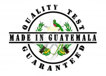Quality test guaranteed stamp with a national flag inside, Guatemala