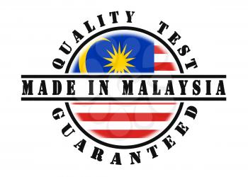 Quality test guaranteed stamp with a national flag inside, Malaysia