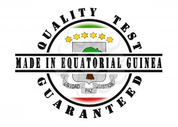 Quality test guaranteed stamp with a national flag inside, Equatorial Guinea