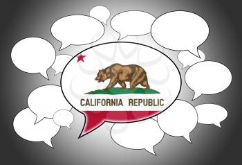 Communication concept - Speech cloud, the voice of California