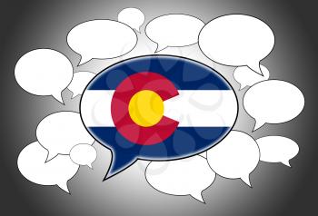 Communication concept - Speech cloud, the voice of Colorado