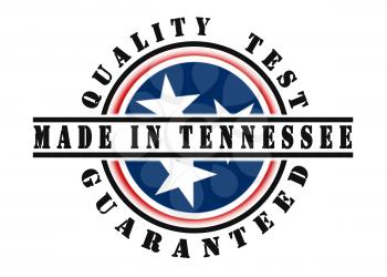 Quality test guaranteed stamp with a state flag inside, Tennessee