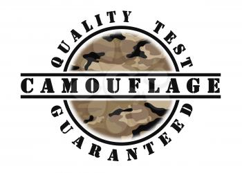 Quality test guaranteed stamp with a pattern inside, army camouflage