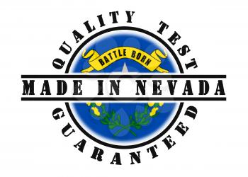 Quality test guaranteed stamp with a state flag inside, Nevada