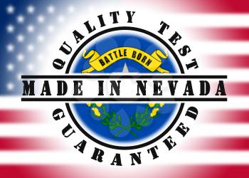 Quality test guaranteed stamp with a state flag inside, Nevada