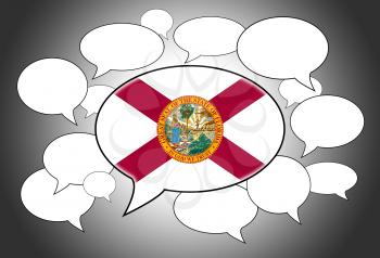 Communication concept - Speech cloud, the voice of Florida
