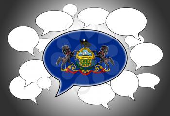 Communication concept - Speech cloud, the voice of Pennsylvania