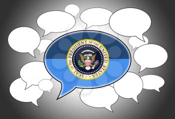 Speech bubbles concept - presidential seal in the front