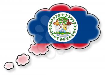 Flag in the cloud, isolated on white background, flag of Belize