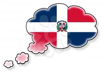 Flag in the cloud, isolated on white background, flag of the Dominican Republic