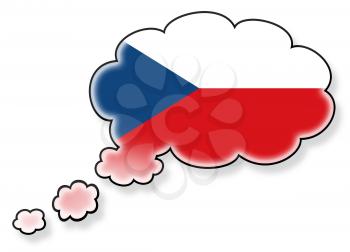 Flag in the cloud, isolated on white background, flag of Czech Republic