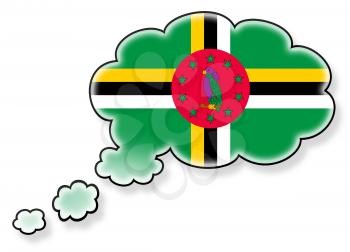 Flag in the cloud, isolated on white background, flag of Dominica