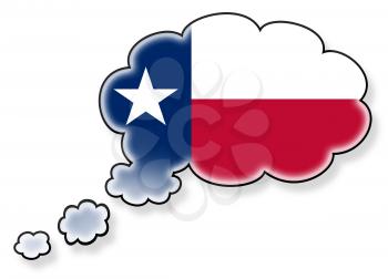 Flag in the cloud, isolated on white background, flag of Texas