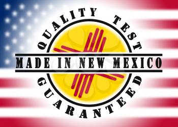Quality test guaranteed stamp with a state flag inside, New Mexico
